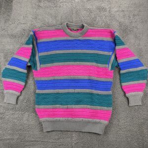Vintage Coogi Australia Sweater Women L‎ Pure Wool Chunky Knit 3D Crew